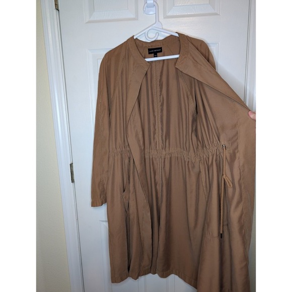 Lane Bryant Women's Size 1X (14/16) Jacket Brown Twill Utility Duster Open EUC - Picture 4 of 7